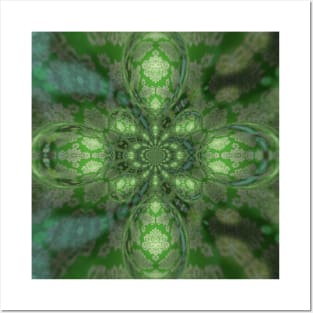 Green Fantasy Damask Wallpaper Print Posters and Art